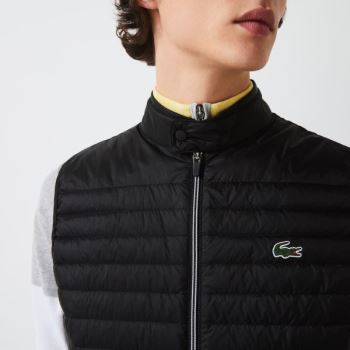 Lacoste SPORT Lightweight Water-Resistant Quilted Golf Vest Pánské - Vesty Černé | CZ-4nO7co